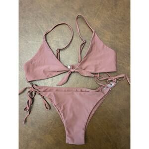 Zaful 2 Piece Mauve Pink Tie String Bikini Women's US 8